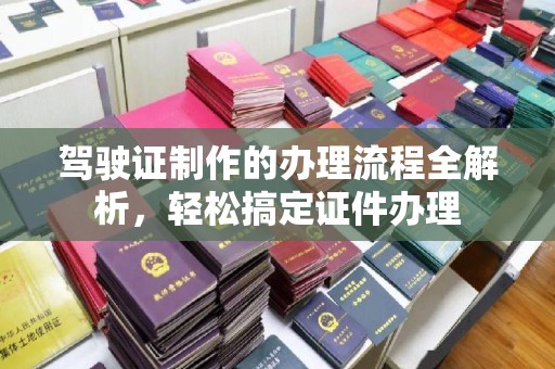 川汇驾驶证制作的办理流程全解析，轻松搞定证件办理