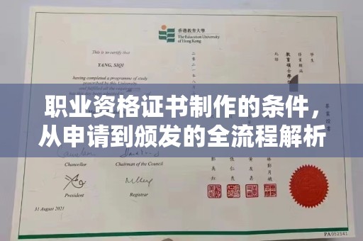 川汇职业资格证书制作的条件，从申请到颁发的全流程解析