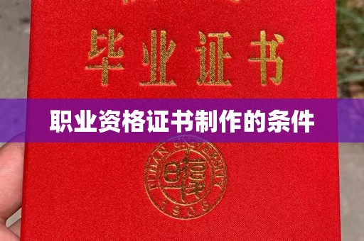 川汇职业资格证书制作的条件