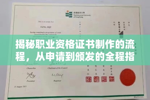 川汇揭秘职业资格证书制作的流程，从申请到颁发的全程指南