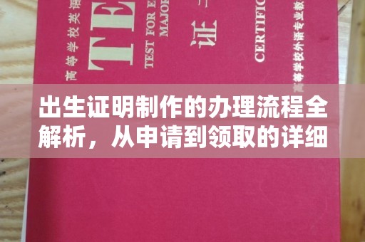 川汇出生证明制作的办理流程全解析，从申请到领取的详细指南