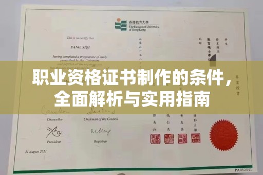 川汇职业资格证书制作的条件，全面解析与实用指南