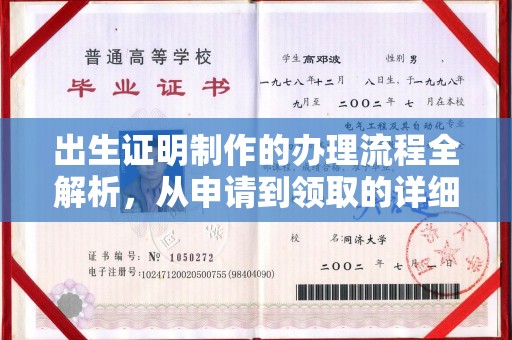 川汇出生证明制作的办理流程全解析，从申请到领取的详细指南